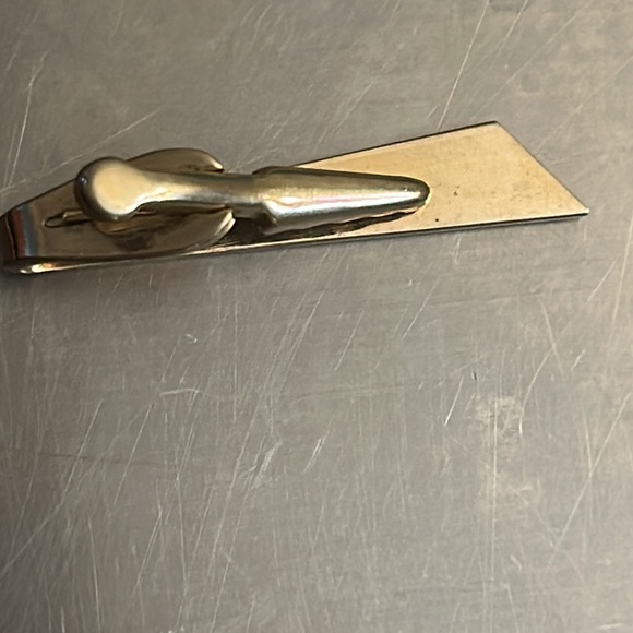 Tie clip and cuff links matching with letter H silver gold tone - Picture 8 of 9